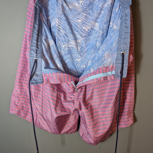PETER MILLAR Mens XL Pink Swim Trunks Pockets Lined Drawstring Flamingo - Picture 9 of 13